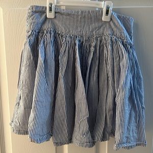 French Connection Blue and White Pleated Skirt